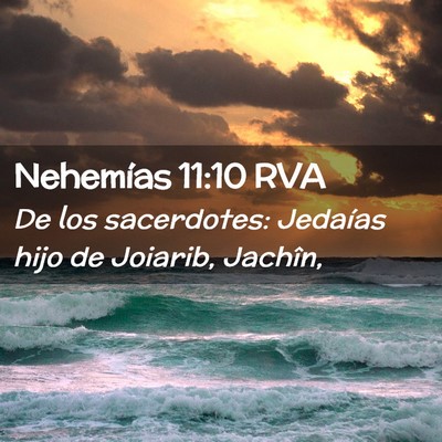 Picture 02 - Nehemías 11:10 RVA - De los sacerdotes: Jedaías hijo de Joiarib, - Bible Verse Picture