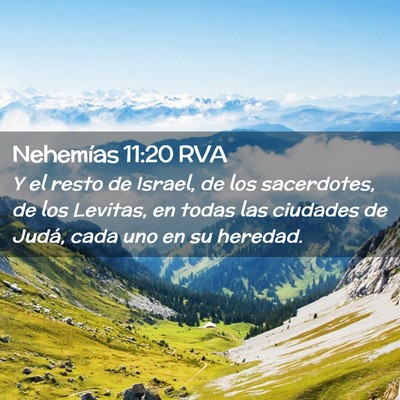Picture 02 - Nehemías 11:20 RVA - Y el resto de Israel, de los sacerdotes, de los - Bible Verse Picture