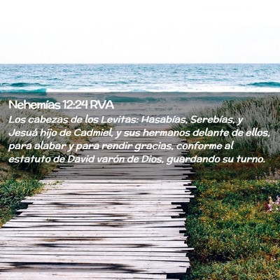 Picture 02 - Nehemías 12:24 RVA - Los cabezas de los Levitas: Hasabías, Serebías, - Bible Verse Picture