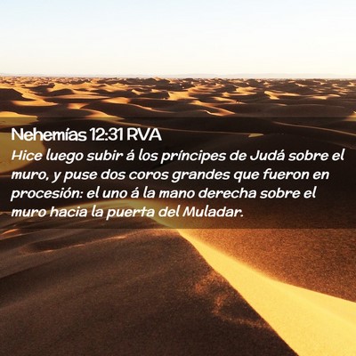 Picture 02 - Nehemías 12:31 RVA - Hice luego subir á los príncipes de Judá sobre - Bible Verse Picture