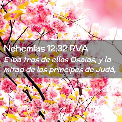 Picture 02 - Nehemías 12:32 RVA - E iba tras de ellos Osaías, y la mitad de los - Bible Verse Picture