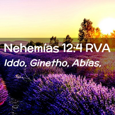 Picture 02 - Nehemías 12:4 RVA - Iddo, Ginetho, - Bible Verse Picture