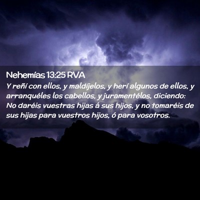 Picture 02 - Nehemías 13:25 RVA - Y reñí con ellos, y maldíjelos, y herí - Bible Verse Picture