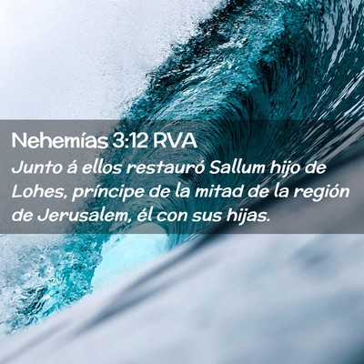 Picture 02 - Nehemías 3:12 RVA - Junto á ellos restauró Sallum hijo de Lohes, - Bible Verse Picture