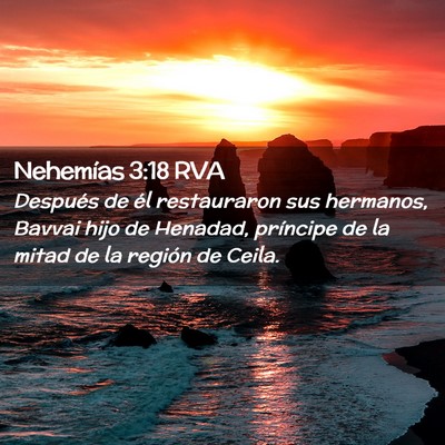 Picture 02 - Nehemías 3:18 RVA - Después de él restauraron sus hermanos, Bavvai - Bible Verse Picture