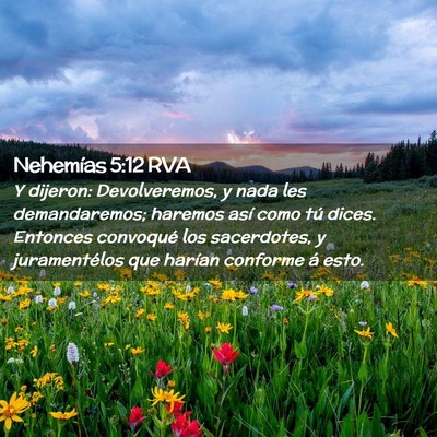 Picture 02 - Nehemías 5:12 RVA - Y dijeron: Devolveremos, y nada les demandaremos; - Bible Verse Picture