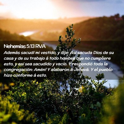 Picture 02 - Nehemías 5:13 RVA - Además sacudí mi vestido, y dije: Así sacuda - Bible Verse Picture
