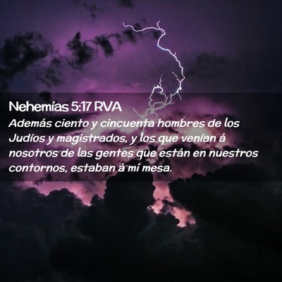 Picture 02 - Nehemías 5:17 RVA - Además ciento y cincuenta hombres de los Judíos - Bible Verse Picture