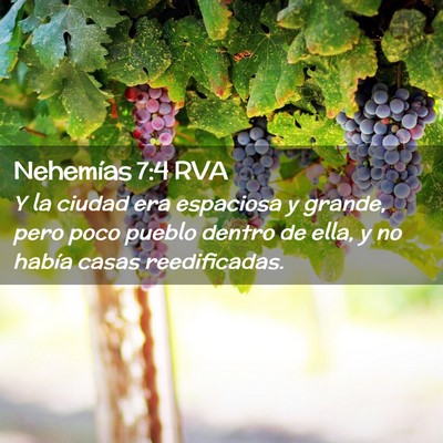 Picture 02 - Nehemías 7:4 RVA - Y la ciudad era espaciosa y grande, pero poco - Bible Verse Picture