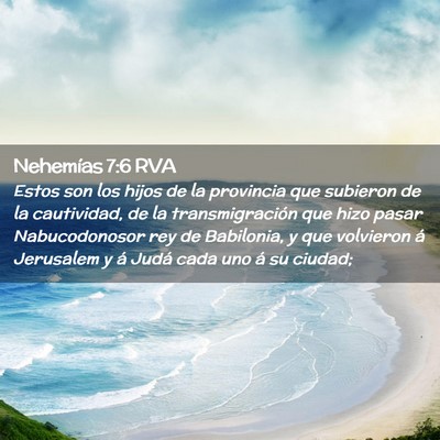 Picture 02 - Nehemías 7:6 RVA - Estos son los hijos de la provincia que subieron - Bible Verse Picture