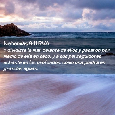 Picture 02 - Nehemías 9:11 RVA - Y dividiste la mar delante de ellos y pasaron por - Bible Verse Picture