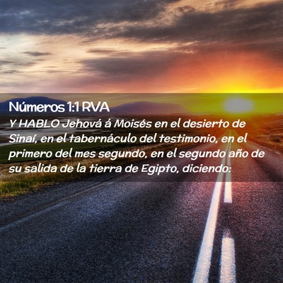 Picture 02 - Números 1:1 RVA - Y HABLO Jehová á Moisés en el desierto de - Bible Verse Picture