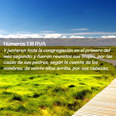 Picture 02 - Números 1:18 RVA - Y juntaron toda la congregación en el primero - Bible Verse Picture