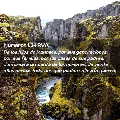 Picture 02 - Números 1:34 RVA - De los hijos de Manasés, por sus generaciones, - Bible Verse Picture