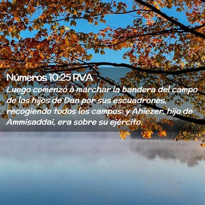 Picture 02 - Números 10:25 RVA - Luego comenzó á marchar la bandera del campo de - Bible Verse Picture
