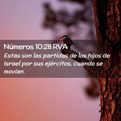 Picture 02 - Números 10:28 RVA - Estas son las partidas de los hijos de Israel por - Bible Verse Picture