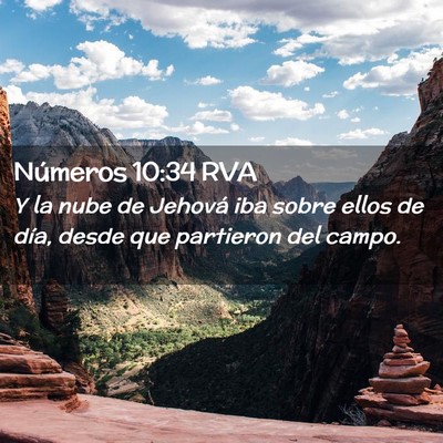 Picture 02 - Números 10:34 RVA - Y la nube de Jehová iba sobre ellos de día, - Bible Verse Picture