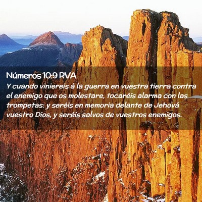 Picture 02 - Números 10:9 RVA - Y cuando viniereis á la guerra en vuestra tierra - Bible Verse Picture