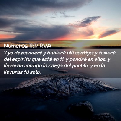 Picture 02 - Números 11:17 RVA - Y yo descenderé y hablaré allí contigo; y - Bible Verse Picture