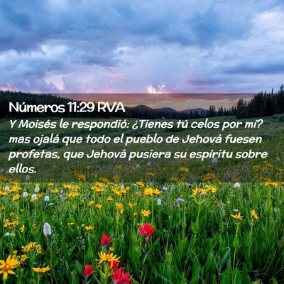 Picture 02 - Números 11:29 RVA - Y Moisés le respondió: ¿Tienes tú celos por - Bible Verse Picture