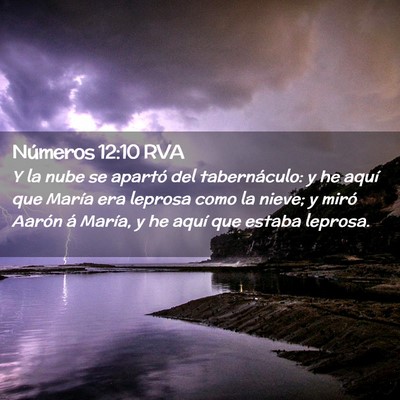 Picture 02 - Números 12:10 RVA - Y la nube se apartó del tabernáculo: y he aquí - Bible Verse Picture