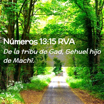 Picture 02 - Números 13:15 RVA - De la tribu de Gad, Gehuel hijo de - Bible Verse Picture