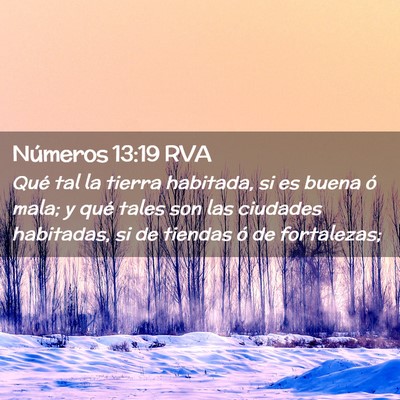 Picture 02 - Números 13:19 RVA - Qué tal la tierra habitada, si es buena ó mala; - Bible Verse Picture