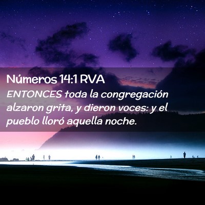 Picture 02 - Números 14:1 RVA - ENTONCES toda la congregación alzaron grita, y - Bible Verse Picture