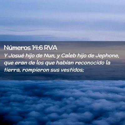 Picture 02 - Números 14:6 RVA - Y Josué hijo de Nun, y Caleb hijo de Jephone, - Bible Verse Picture