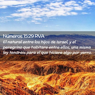 Picture 02 - Números 15:29 RVA - El natural entre los hijos de Israel, y el - Bible Verse Picture
