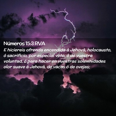 Picture 02 - Números 15:3 RVA - E hiciereis ofrenda encendida á Jehová, - Bible Verse Picture