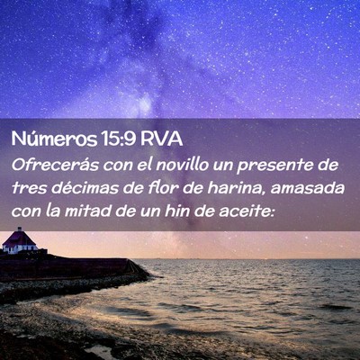 Picture 02 - Números 15:9 RVA - Ofrecerás con el novillo un presente de tres - Bible Verse Picture