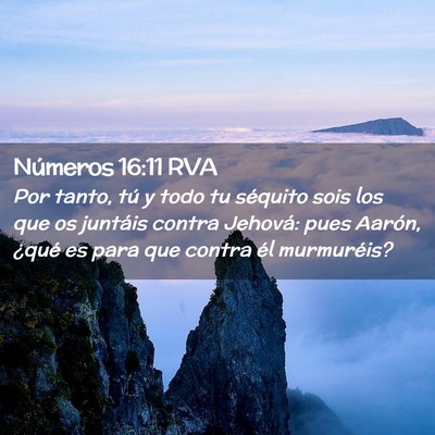 Picture 02 - Números 16:11 RVA - Por tanto, tú y todo tu séquito sois los que os - Bible Verse Picture