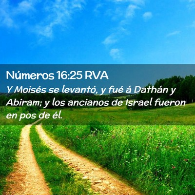 Picture 02 - Números 16:25 RVA - Y Moisés se levantó, y fué á Dathán y - Bible Verse Picture