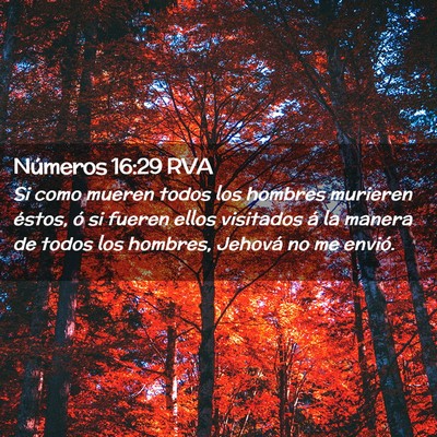 Picture 02 - Números 16:29 RVA - Si como mueren todos los hombres murieren éstos, - Bible Verse Picture