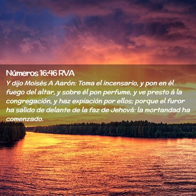 Picture 02 - Números 16:46 RVA - Y dijo Moisés A Aarón: Toma el incensario, y - Bible Verse Picture