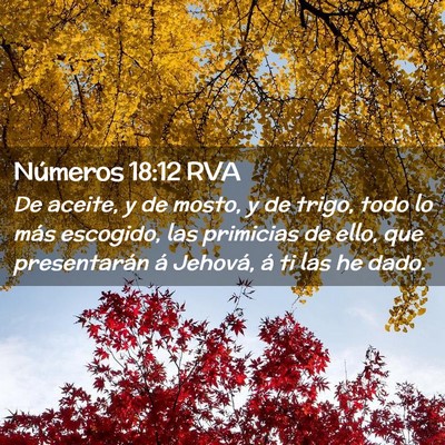 Picture 02 - Números 18:12 RVA - De aceite, y de mosto, y de trigo, todo lo más - Bible Verse Picture