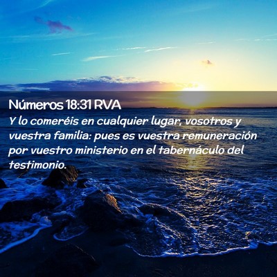 Picture 02 - Números 18:31 RVA - Y lo comeréis en cualquier lugar, vosotros y - Bible Verse Picture