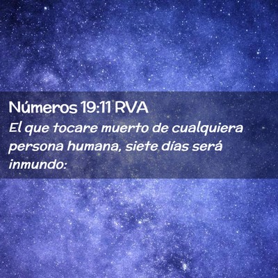 Picture 02 - Números 19:11 RVA - El que tocare muerto de cualquiera persona - Bible Verse Picture