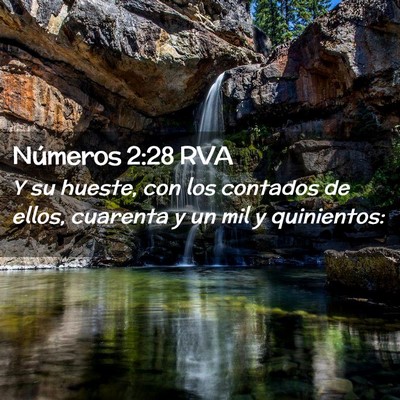 Picture 02 - Números 2:28 RVA - Y su hueste, con los contados de ellos, cuarenta - Bible Verse Picture