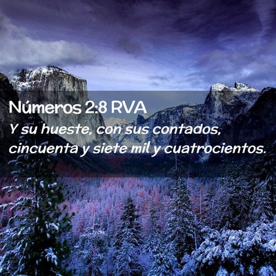 Picture 02 - Números 2:8 RVA - Y su hueste, con sus contados, cincuenta y siete - Bible Verse Picture