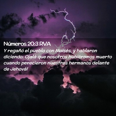 Picture 02 - Números 20:3 RVA - Y regañó el pueblo con Moisés, y hablaron - Bible Verse Picture