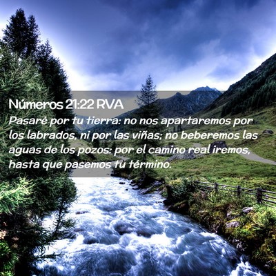 Picture 02 - Números 21:22 RVA - Pasaré por tu tierra: no nos apartaremos por los - Bible Verse Picture