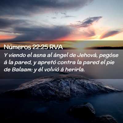 Picture 02 - Números 22:25 RVA - Y viendo el asna al ángel de Jehová, pegóse á - Bible Verse Picture
