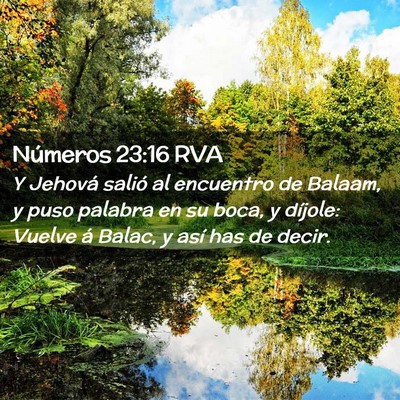 Picture 02 - Números 23:16 RVA - Y Jehová salió al encuentro de Balaam, y puso - Bible Verse Picture