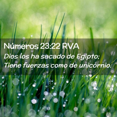 Picture 02 - Números 23:22 RVA - Dios los ha sacado de Egipto; Tiene fuerzas como - Bible Verse Picture