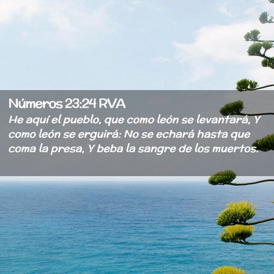 Picture 02 - Números 23:24 RVA - He aquí el pueblo, que como león se levantará, - Bible Verse Picture