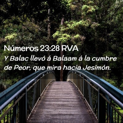 Picture 02 - Números 23:28 RVA - Y Balac llevó á Balaam á la cumbre de Peor, - Bible Verse Picture