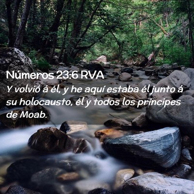 Picture 02 - Números 23:6 RVA - Y volvió á él, y he aquí estaba él junto á - Bible Verse Picture