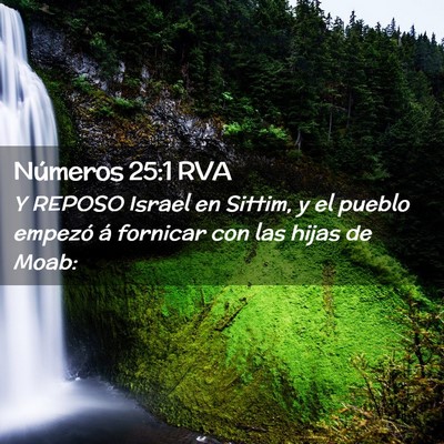 Picture 02 - Números 25:1 RVA - Y REPOSO Israel en Sittim, y el pueblo empezó á - Bible Verse Picture
